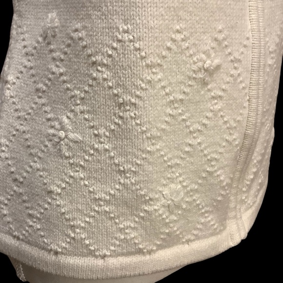 NORTHERN REFLECTIONS WHITE KNIT ZIP UP COTTON BLEND SWEATER VEST/ Size M - Picture 7 of 10